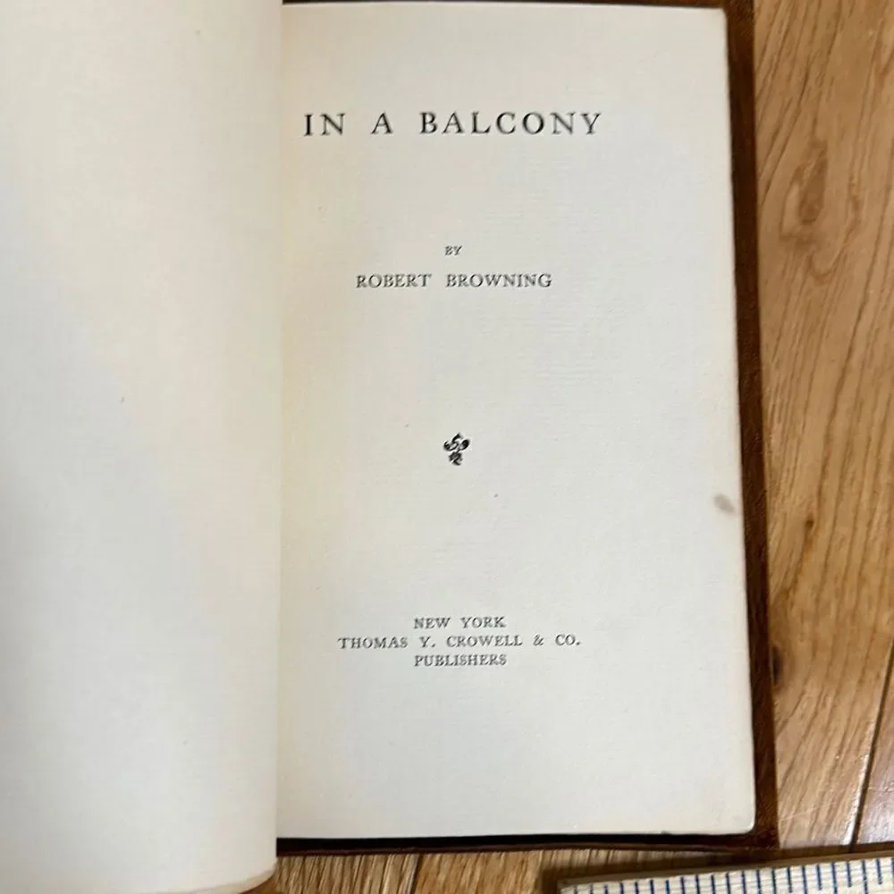 Rare in a balcony” by  robert browning stunning suede play booklet